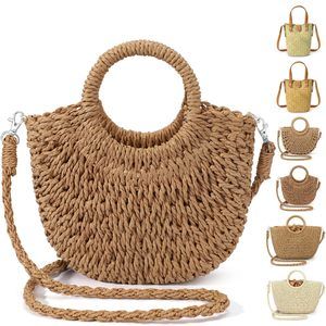 Straw Bags Straw Clutch Purses Beach Crossbody Tote Bags Handbag XD